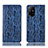 Custodia Portafoglio In Pelle Cover con Supporto H17P per Oppo Reno5 Z 5G Blu