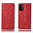 Custodia Portafoglio In Pelle Cover con Supporto H18P per Oppo A54 5G Rosso