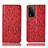 Custodia Portafoglio In Pelle Cover con Supporto H18P per Oppo A93s 5G Rosso