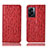 Custodia Portafoglio In Pelle Cover con Supporto H18P per Oppo K10 5G India Rosso