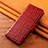 Custodia Portafoglio In Pelle Cover con Supporto H23 per Apple iPhone 13 Rosso