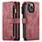 Custodia Portafoglio In Pelle Cover con Supporto H27 per Apple iPhone 14 Pro Max Rosso