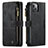 Custodia Portafoglio In Pelle Cover con Supporto H28 per Apple iPhone 14 Nero