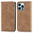 Custodia Portafoglio In Pelle Cover con Supporto H30 per Apple iPhone 13 Pro Max Marrone