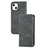 Custodia Portafoglio In Pelle Cover con Supporto H30 per Apple iPhone 15 Grigio Scuro