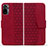 Custodia Portafoglio In Pelle Cover con Supporto HF1 per Xiaomi Redmi Note 10 4G Rosso