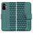 Custodia Portafoglio In Pelle Cover con Supporto HF1 per Xiaomi Redmi Note 10 4G Verde