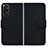 Custodia Portafoglio In Pelle Cover con Supporto HF1 per Xiaomi Redmi Note 11 4G (2022) Nero