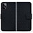 Custodia Portafoglio In Pelle Cover con Supporto HF1 per Xiaomi Redmi Note 12 Explorer Nero