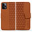 Custodia Portafoglio In Pelle Cover con Supporto HF1 per Xiaomi Redmi Note 12 Pro+ Plus 5G Marrone