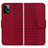 Custodia Portafoglio In Pelle Cover con Supporto HF1 per Xiaomi Redmi Note 12 Pro+ Plus 5G Rosso