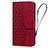 Custodia Portafoglio In Pelle Cover con Supporto HF2 per Apple iPhone 15 Pro Rosso