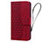 Custodia Portafoglio In Pelle Cover con Supporto HF2 per Apple iPhone 16 Pro Rosso