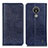 Custodia Portafoglio In Pelle Cover con Supporto K01Z per Nokia C21 Blu