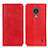 Custodia Portafoglio In Pelle Cover con Supporto K01Z per Nokia C21 Rosso