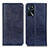 Custodia Portafoglio In Pelle Cover con Supporto K01Z per Oppo A16s Blu