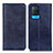 Custodia Portafoglio In Pelle Cover con Supporto K01Z per Oppo A54 4G Blu