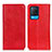 Custodia Portafoglio In Pelle Cover con Supporto K01Z per Oppo A54 4G Rosso