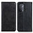 Custodia Portafoglio In Pelle Cover con Supporto K01Z per Oppo A74 5G Nero