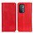 Custodia Portafoglio In Pelle Cover con Supporto K01Z per Oppo A74 5G Rosso