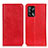 Custodia Portafoglio In Pelle Cover con Supporto K01Z per Oppo F19 Rosso