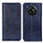 Custodia Portafoglio In Pelle Cover con Supporto K01Z per Sharp Aquos R7s Blu