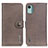 Custodia Portafoglio In Pelle Cover con Supporto K02Z per Nokia C12 Grigio