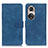 Custodia Portafoglio In Pelle Cover con Supporto K03Z per Huawei Nova 9 Pro Blu