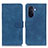 Custodia Portafoglio In Pelle Cover con Supporto K03Z per Huawei Nova Y70 Plus Blu