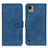 Custodia Portafoglio In Pelle Cover con Supporto K03Z per Nokia C110 Blu