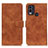 Custodia Portafoglio In Pelle Cover con Supporto K03Z per Nokia C22 Marrone