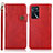 Custodia Portafoglio In Pelle Cover con Supporto K03Z per Oppo A16s Rosso