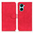 Custodia Portafoglio In Pelle Cover con Supporto K03Z per Realme C33 Rosso