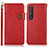 Custodia Portafoglio In Pelle Cover con Supporto K03Z per Sony Xperia 1 III Rosso