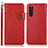 Custodia Portafoglio In Pelle Cover con Supporto K03Z per Sony Xperia 10 III Rosso