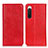 Custodia Portafoglio In Pelle Cover con Supporto K03Z per Sony Xperia 10 IV SO-52C Rosso