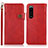 Custodia Portafoglio In Pelle Cover con Supporto K03Z per Sony Xperia 5 III Rosso