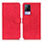 Custodia Portafoglio In Pelle Cover con Supporto K03Z per Vivo V21e 4G Rosso