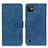 Custodia Portafoglio In Pelle Cover con Supporto K03Z per Wiko Y82 Blu