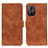 Custodia Portafoglio In Pelle Cover con Supporto K03Z per Xiaomi Poco M4 5G Marrone