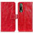 Custodia Portafoglio In Pelle Cover con Supporto K04Z per HTC Desire 22 Pro 5G Rosso