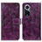 Custodia Portafoglio In Pelle Cover con Supporto K04Z per Huawei Honor 50 5G Viola