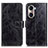 Custodia Portafoglio In Pelle Cover con Supporto K04Z per Huawei Honor 60 5G Nero