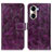 Custodia Portafoglio In Pelle Cover con Supporto K04Z per Huawei Honor 60 5G Viola