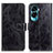 Custodia Portafoglio In Pelle Cover con Supporto K04Z per Huawei Honor 90 Lite 5G Nero