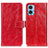 Custodia Portafoglio In Pelle Cover con Supporto K04Z per Motorola Moto E22 Rosso