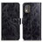 Custodia Portafoglio In Pelle Cover con Supporto K04Z per Nokia C02 Nero