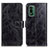 Custodia Portafoglio In Pelle Cover con Supporto K04Z per Nokia XR21 Nero