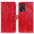 Custodia Portafoglio In Pelle Cover con Supporto K04Z per Oppo A16 Rosso