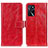 Custodia Portafoglio In Pelle Cover con Supporto K04Z per Oppo A16s Rosso